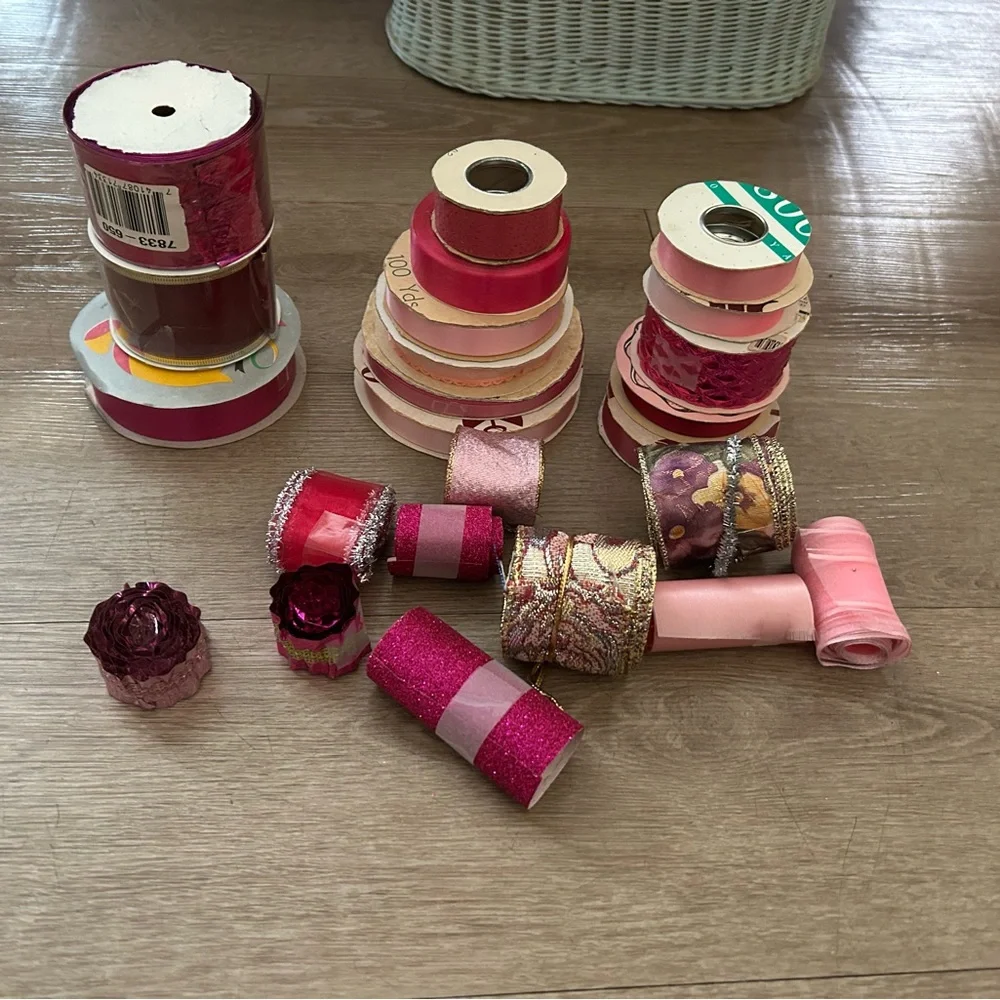 Lot of Assorted Vintage Ribbon for Craft Projects Holidays Gift Wrapping